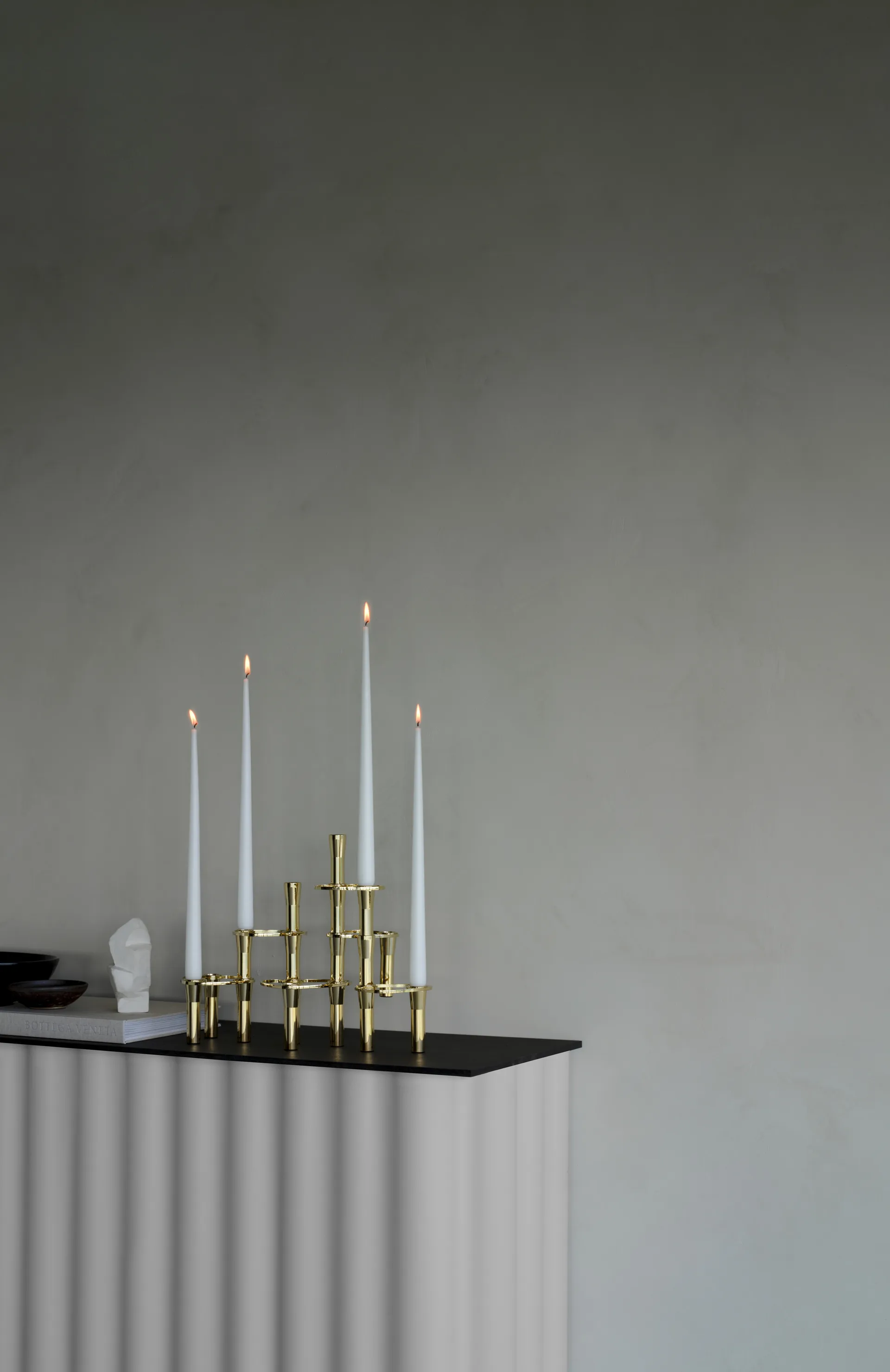 Lind Curve combinable candle sticks 24K gold plated, Single LIND DNA