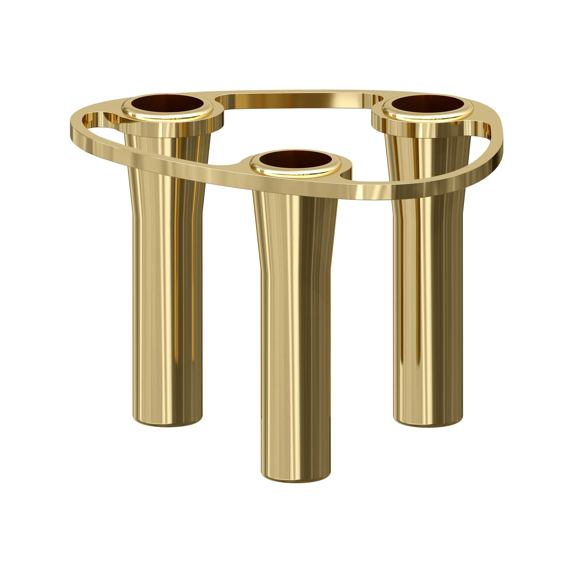 Lind Curve combinable candle sticks 24K gold plated, Triple LIND DNA