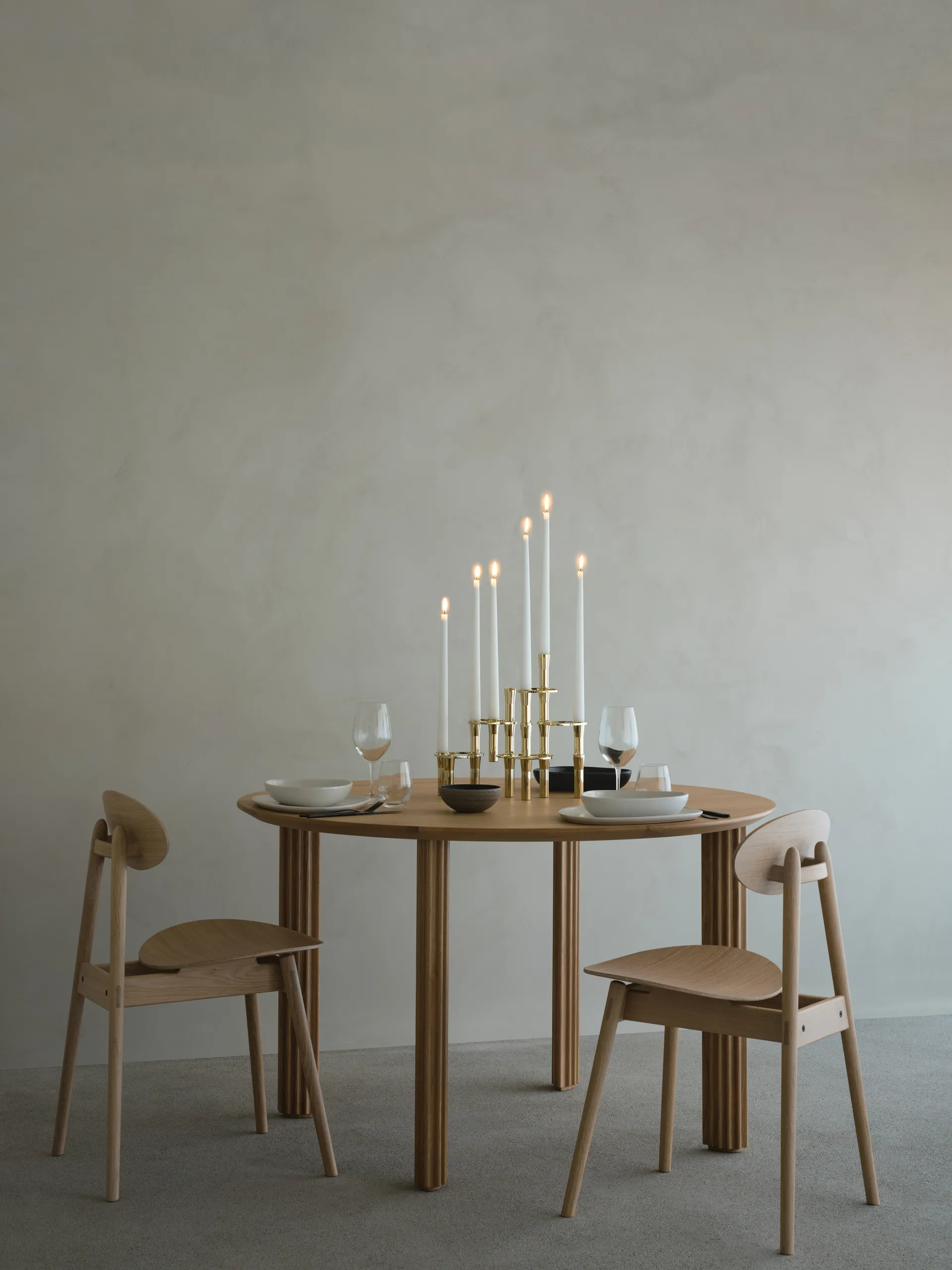 Lind Curve combinable candle sticks 24K gold plated, Triple LIND DNA