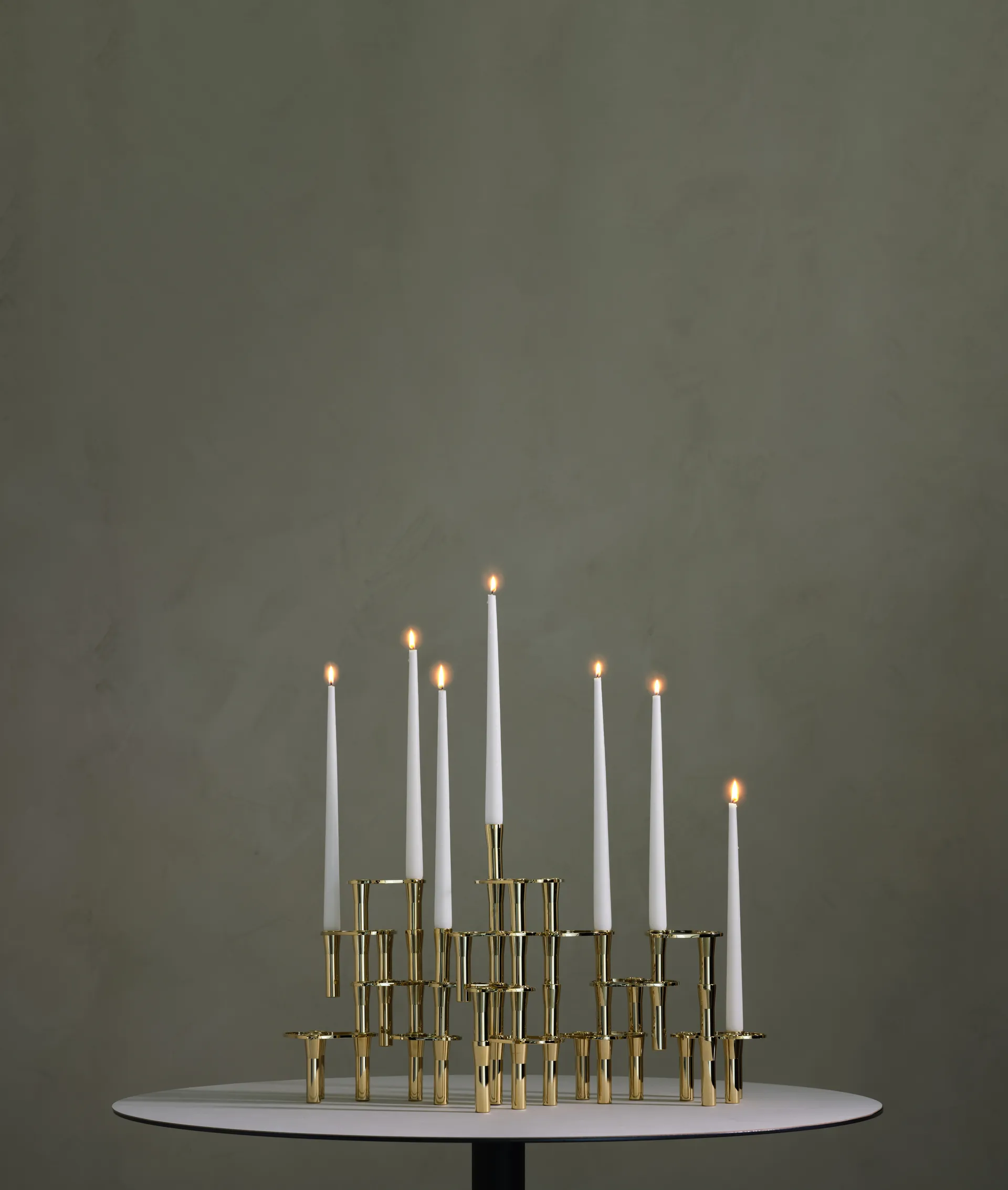 Lind Curve combinable candle sticks 24K gold plated, Triple LIND DNA