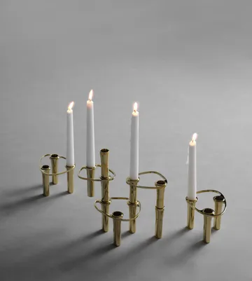 Lind Curve combinable candle sticks 24K gold plated - Triple - LIND DNA
