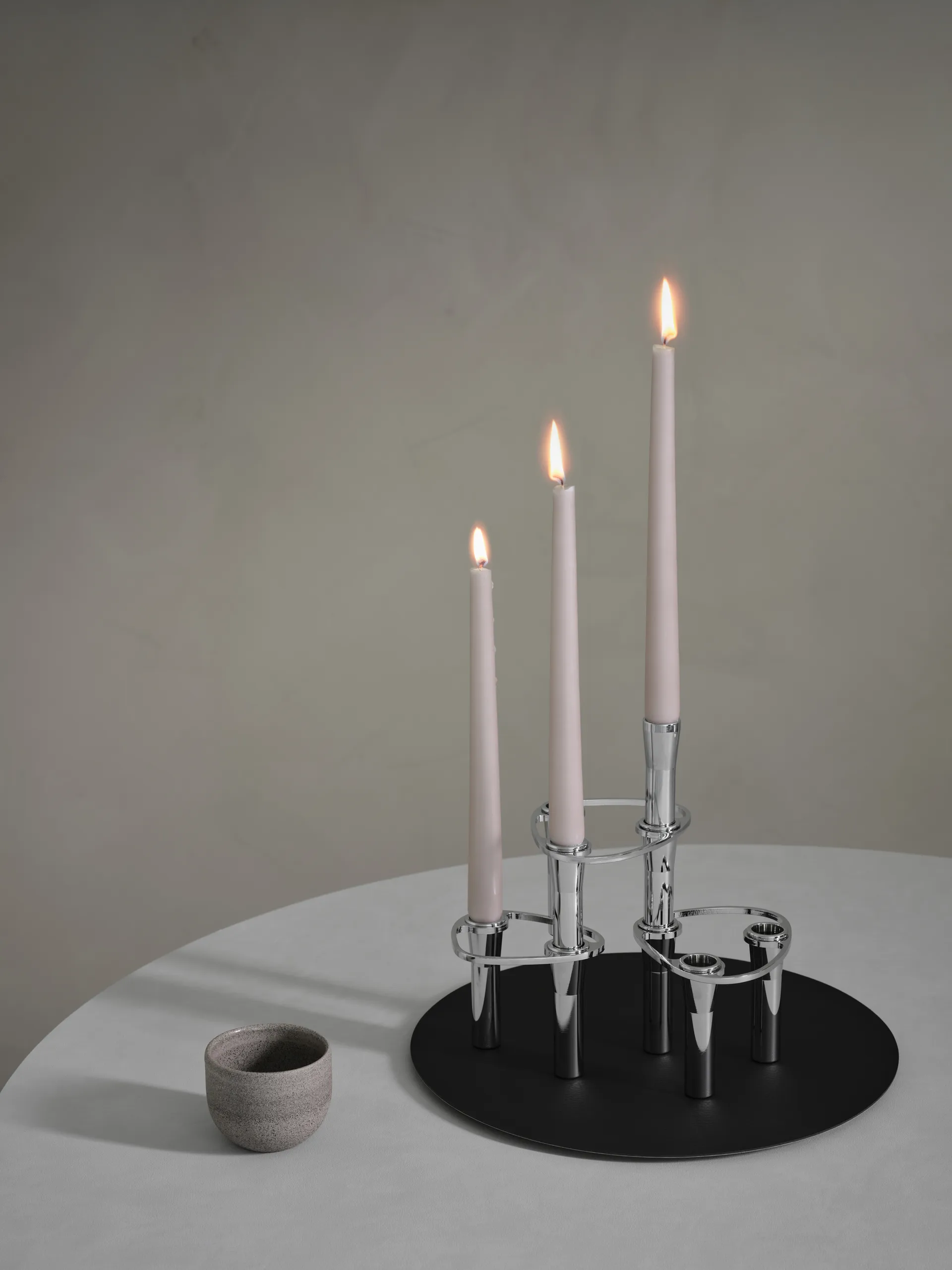 Lind Curve combinable candle sticks chrome, Double LIND DNA