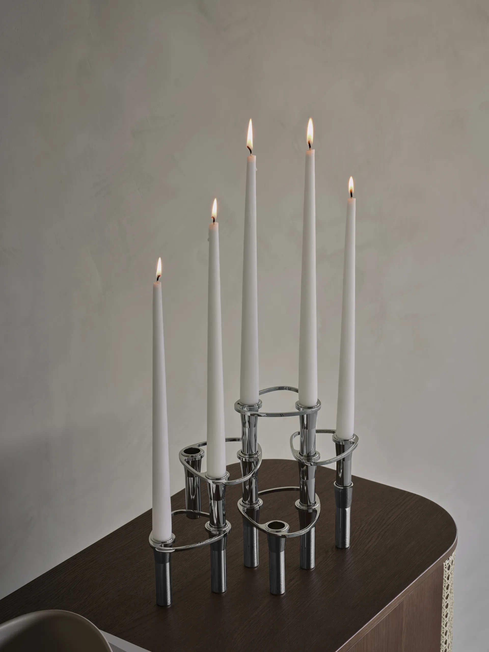 Lind Curve combinable candle sticks chrome, Double LIND DNA