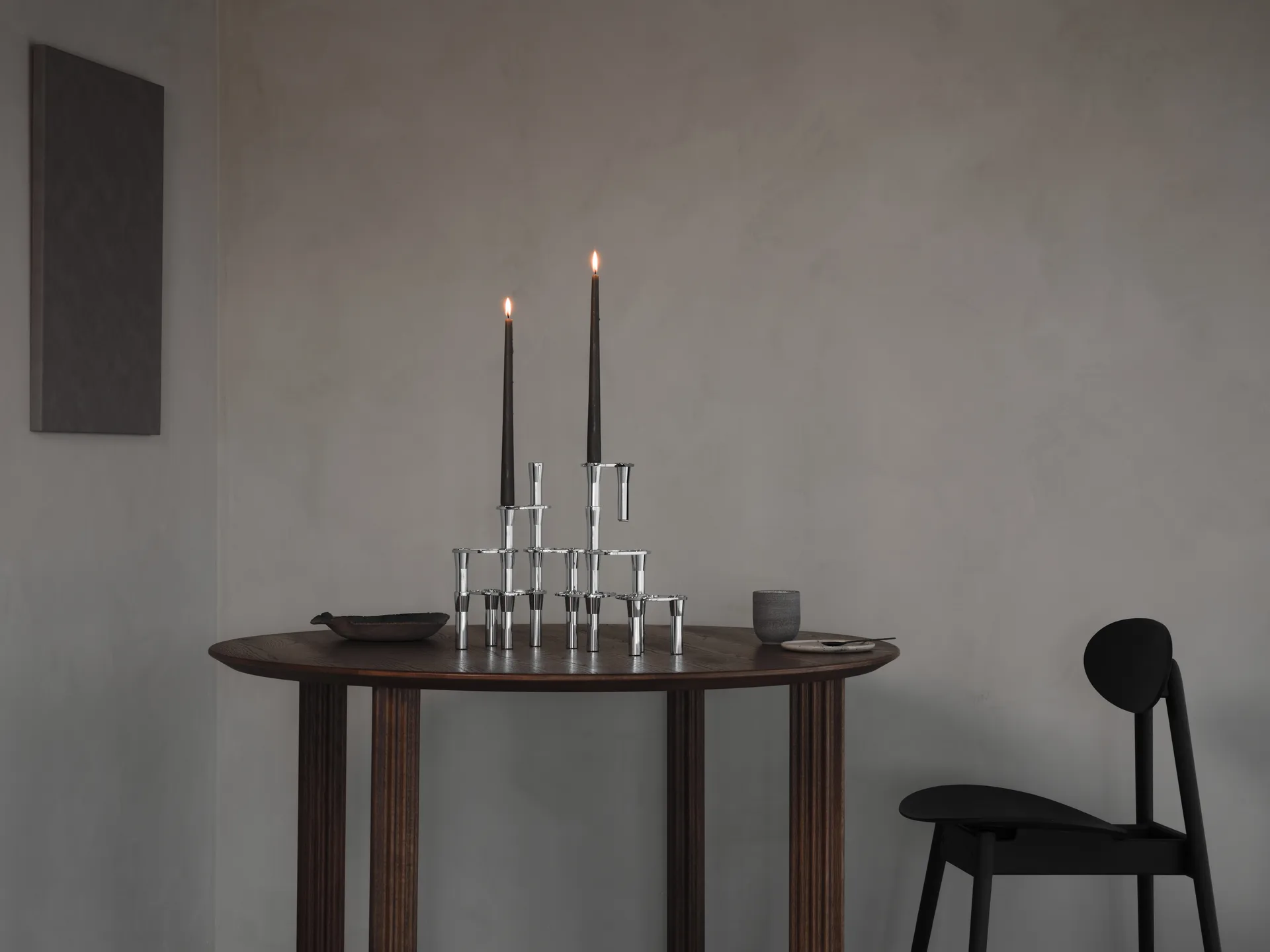 Lind Curve combinable candle sticks chrome, Double LIND DNA