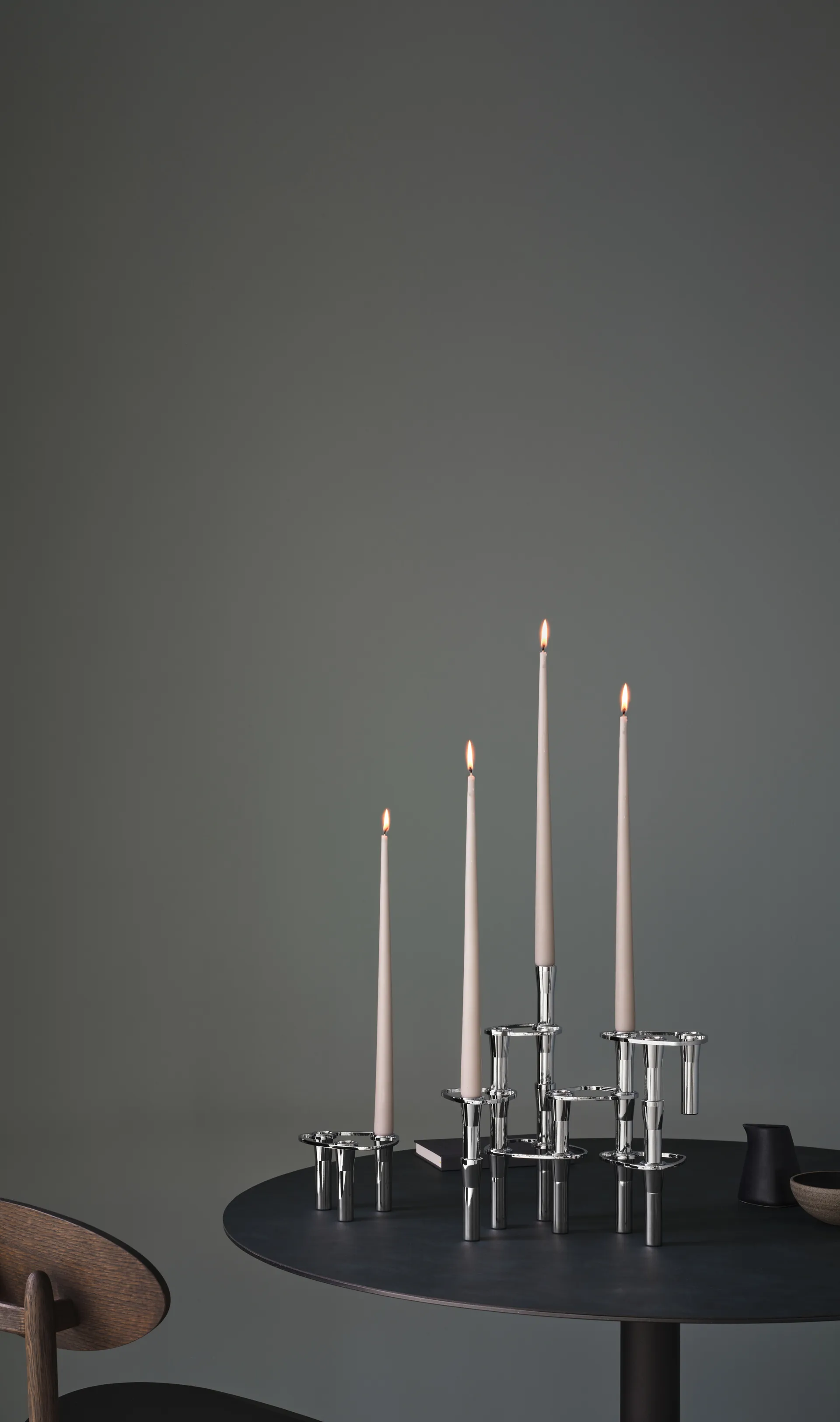Lind Curve combinable candle sticks chrome, Double LIND DNA