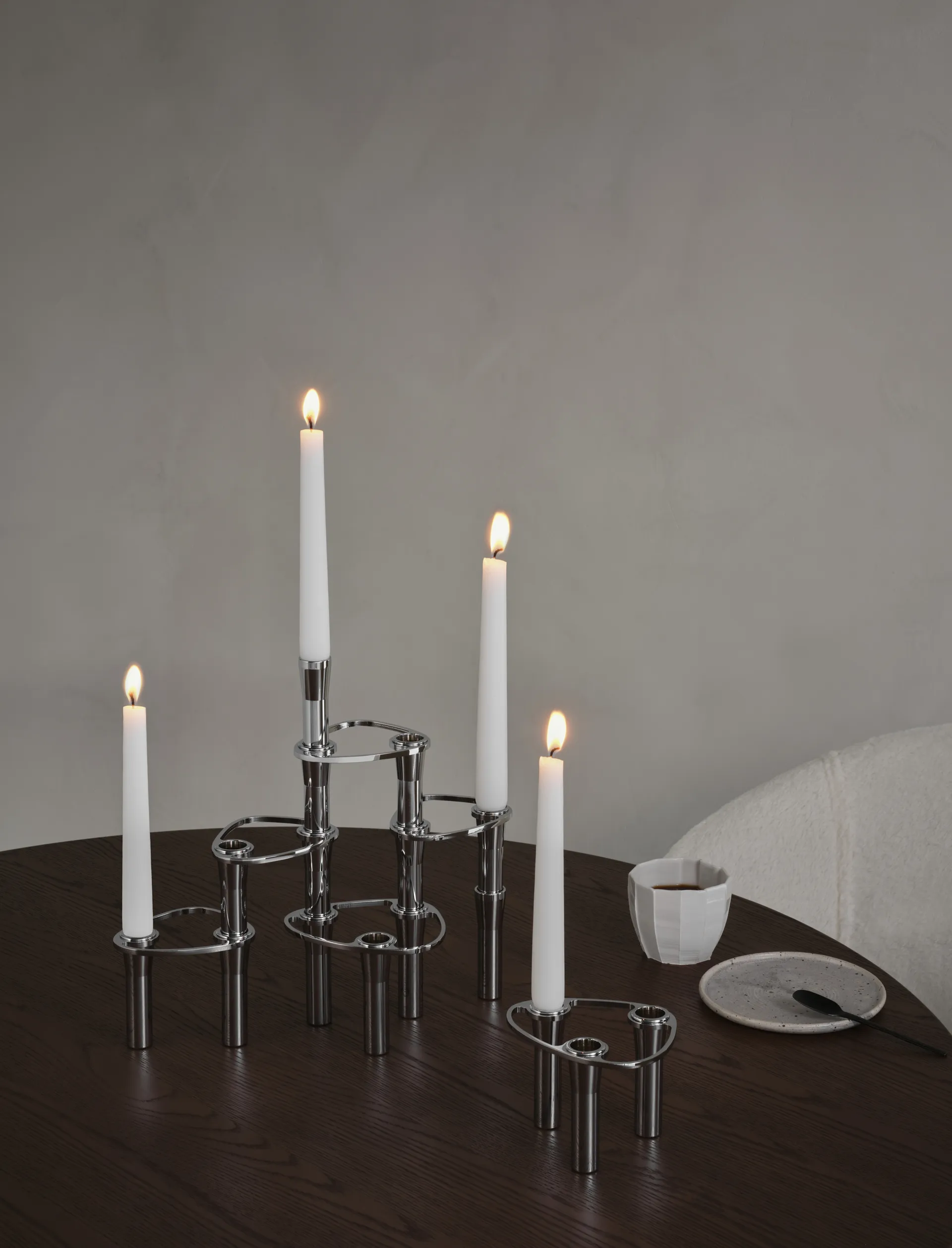 Lind Curve combinable candle sticks chrome, Triple LIND DNA