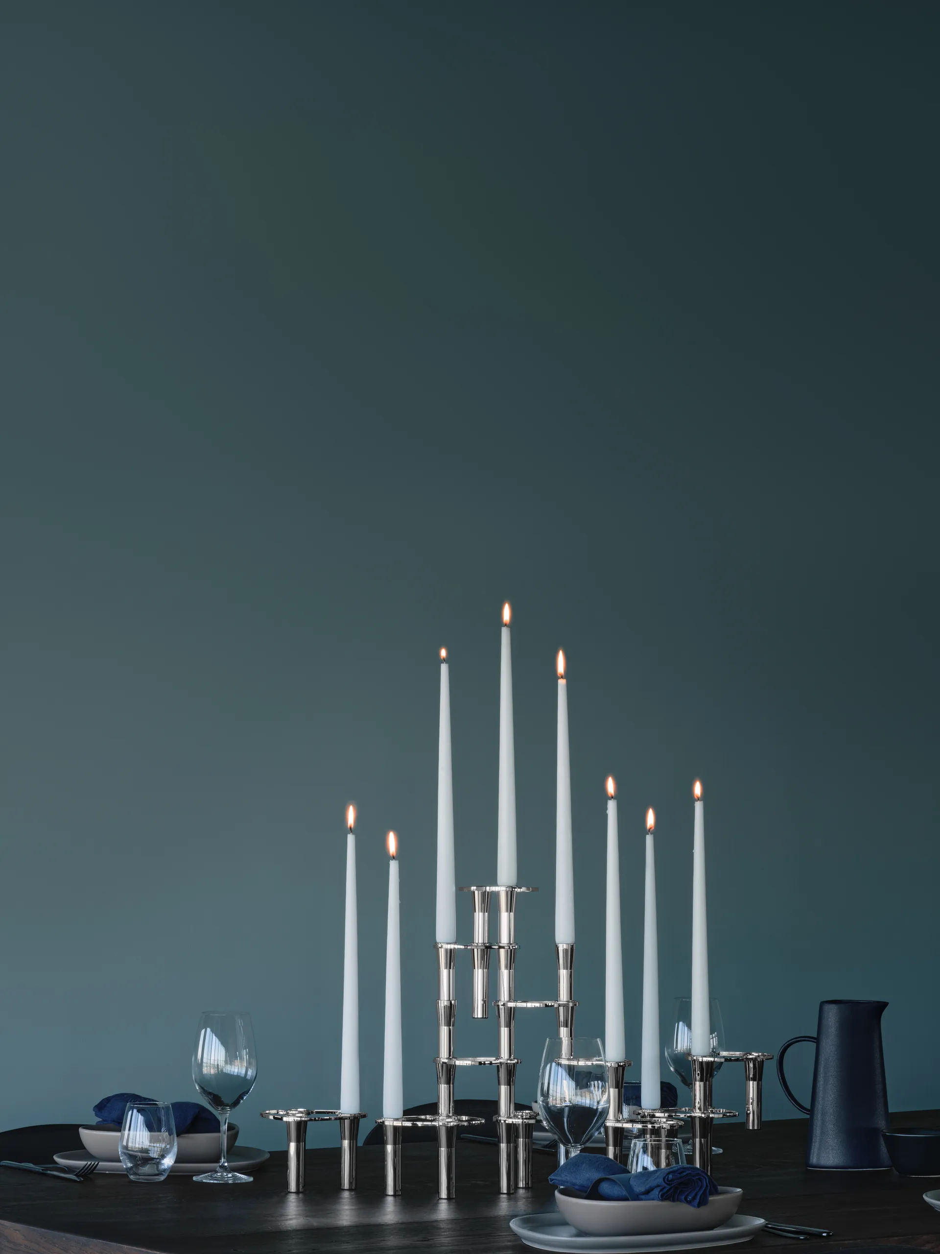 Lind Curve combinable candle sticks chrome, Triple LIND DNA
