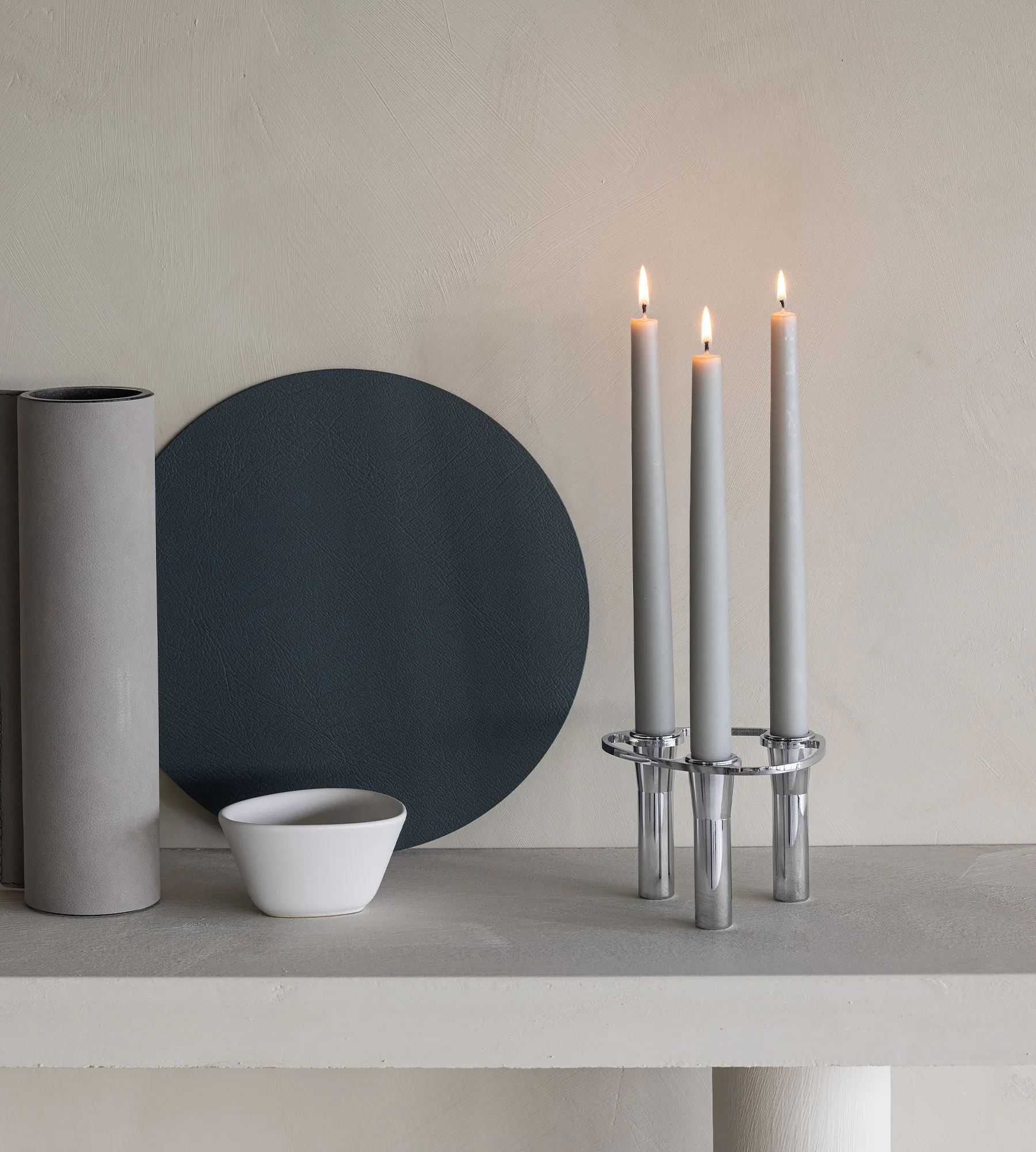 Lind Curve combinable candle sticks chrome, Triple LIND DNA