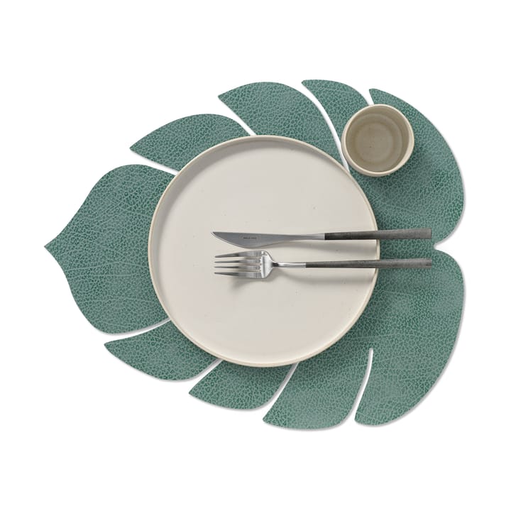 Monstera Leaf Hippo placemat L, Pastel green LIND DNA