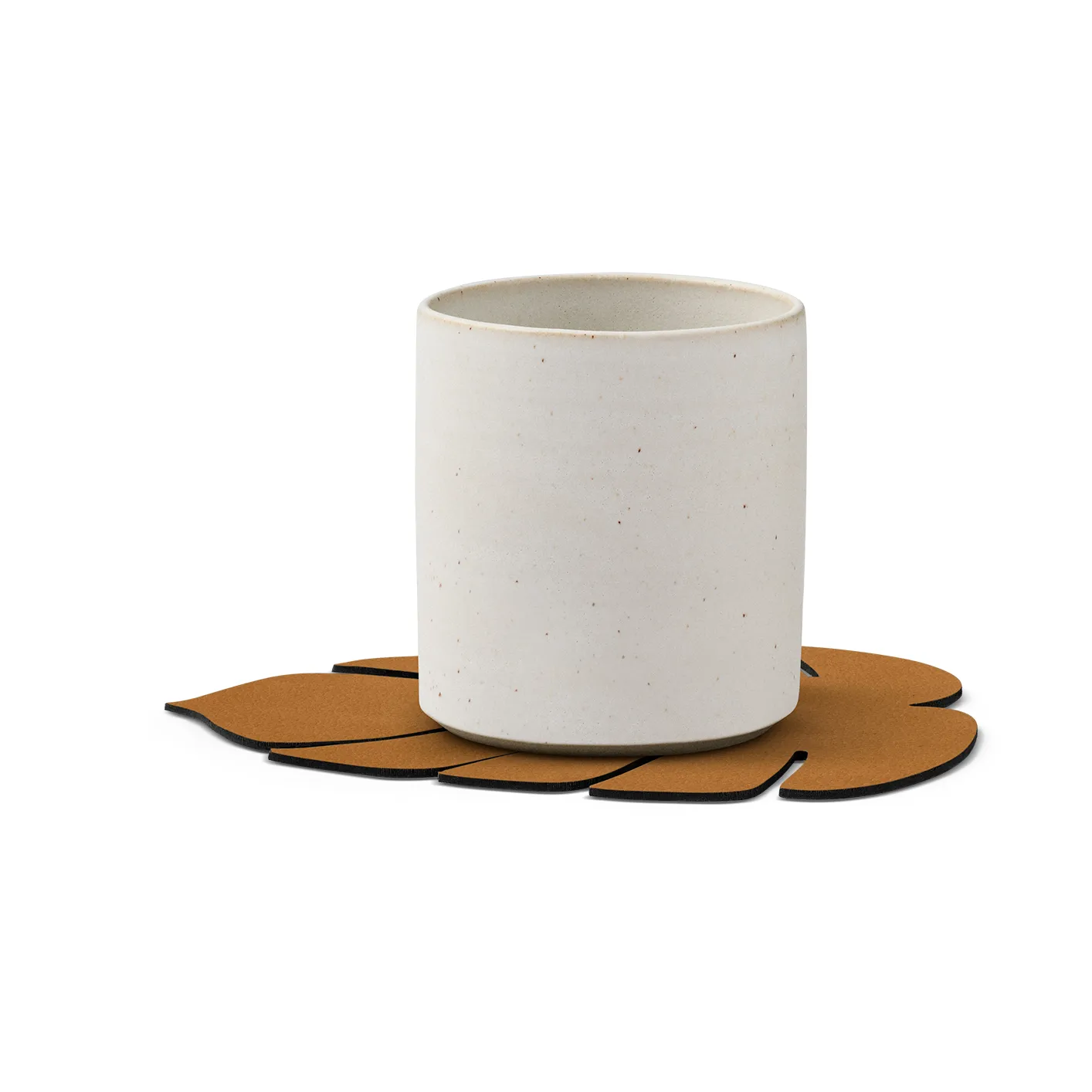 Monstera Leaf Nupo coaster, Burned curry LIND DNA