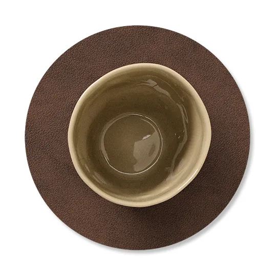 Nupo coaster circle, dark brown LIND DNA