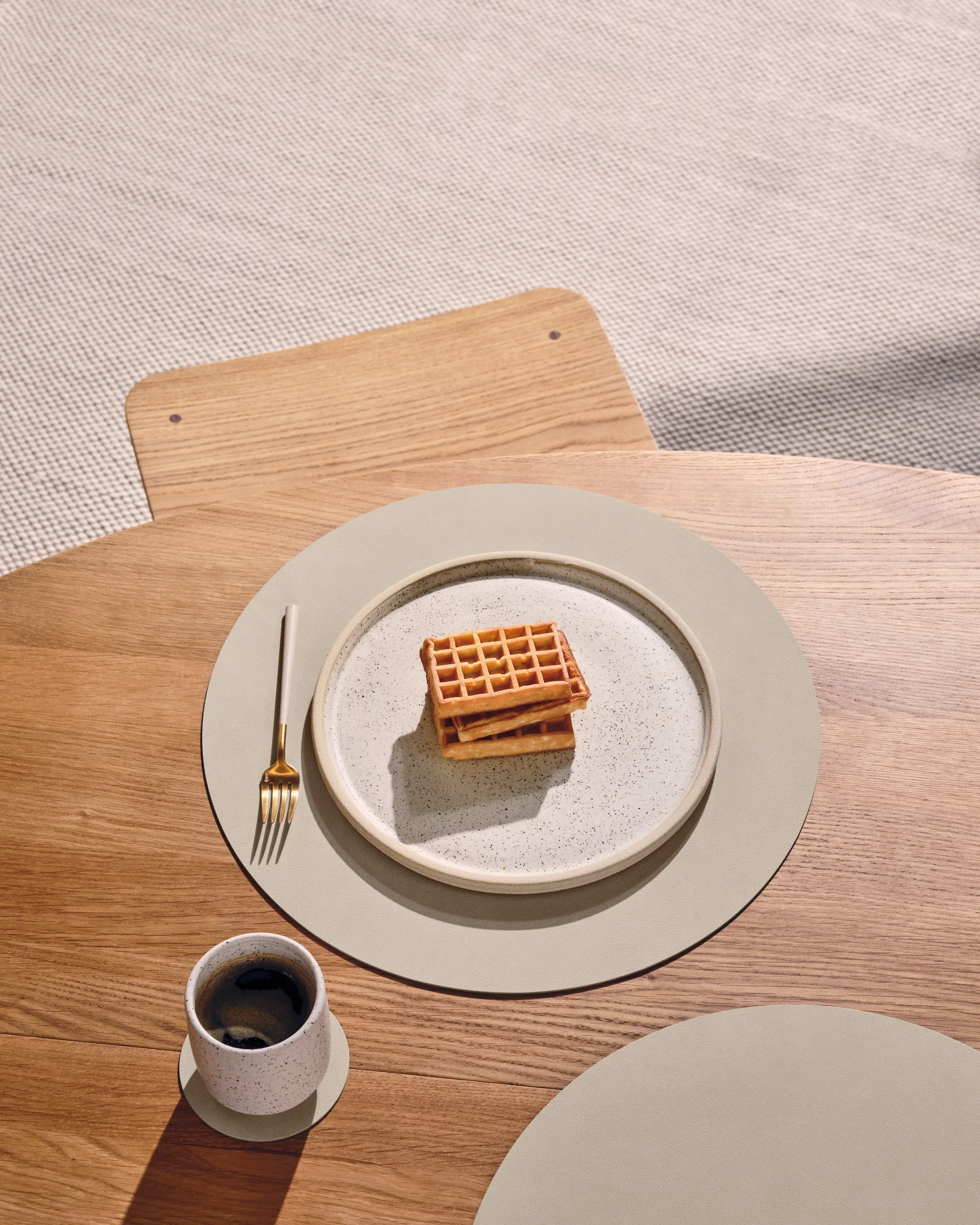 Nupo coaster circle reversible 1 pc, Linen-Flint Grey LIND DNA