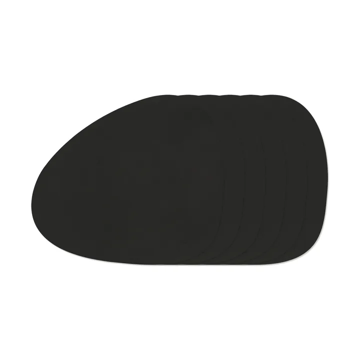 Nupo Curve placemat set - Black Ink, 6-pack - LIND DNA