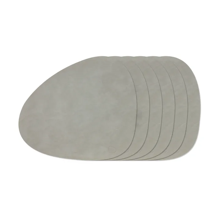 Nupo Curve placemat set - Light grey, 6-pack - LIND DNA