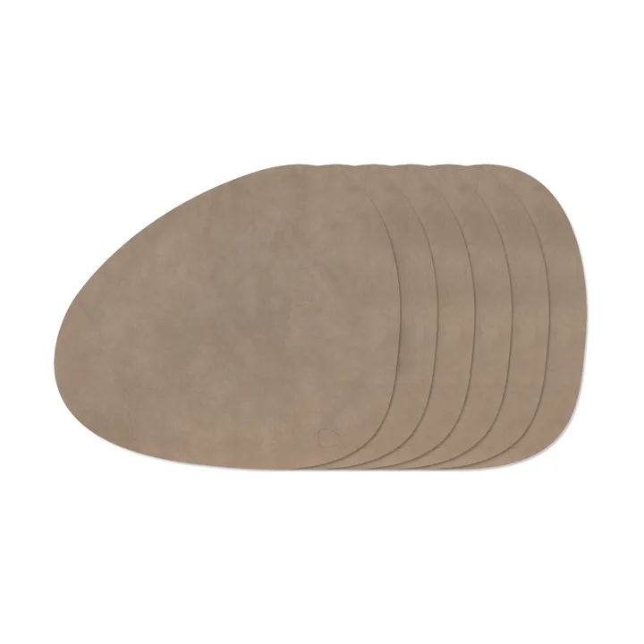 Nupo Curve placemat set - Nomad Grey, 6-pack - LIND DNA