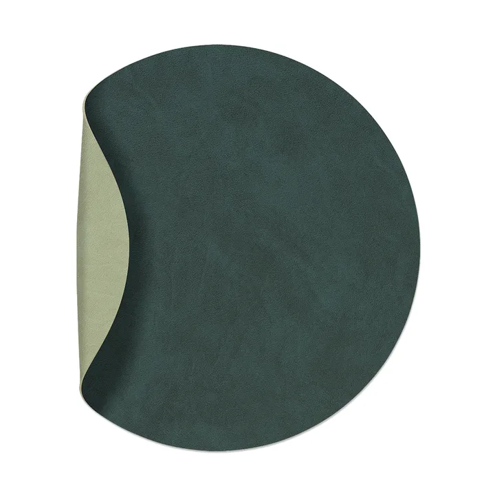 Nupo placemat circle reversible M 1 pcs - Dark green-olive green, Ø30 cm - LIND DNA