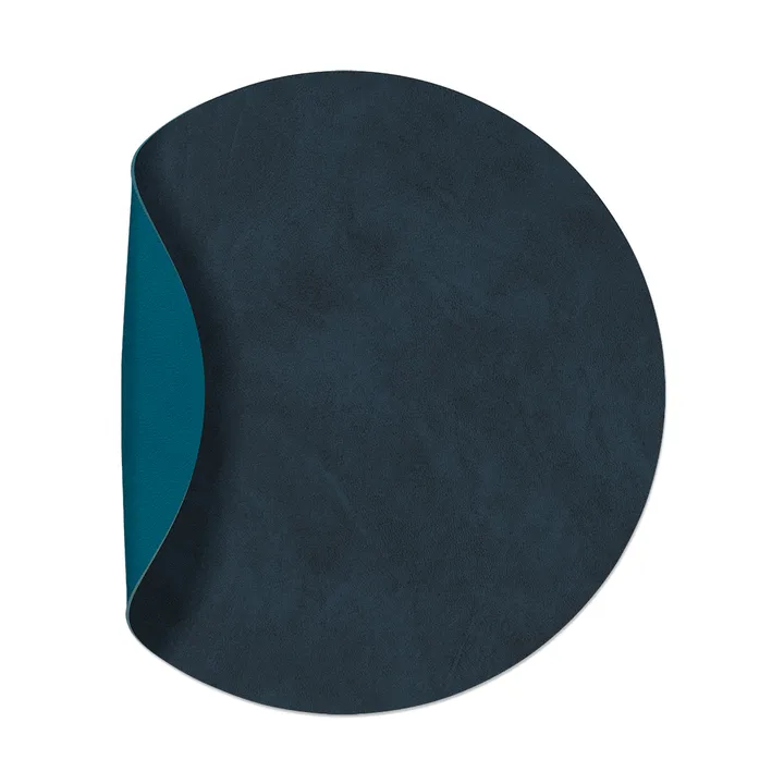 Nupo placemat circle reversible M 1 pcs - Midnight blue-petrol, Ø30 cm - LIND DNA