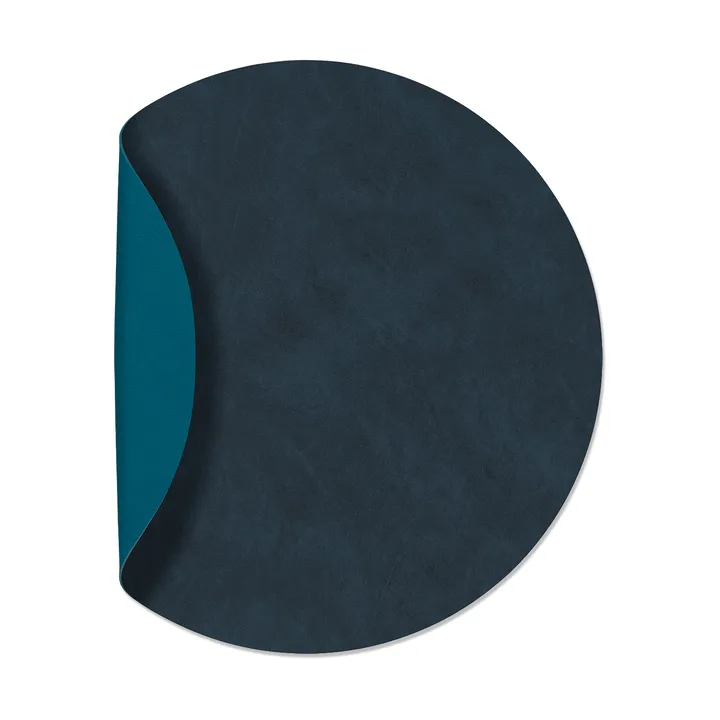Nupo placemat circle reversible XL 1 pcs - Midnight blue-petrol, Ø40 cm - LIND DNA