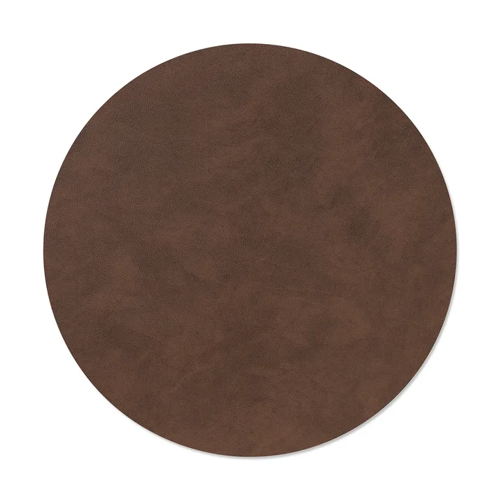 Nupo placemat - Dark brown, circle, L, Ø38 cm - LIND DNA