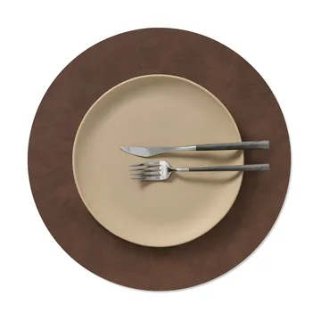 Nupo placemat - Dark brown, circle, L - LIND DNA