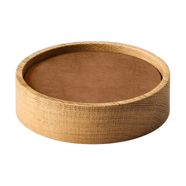 Wood Box coaster set - Nature-oak, circle, S, Nupo nature, 9 pieces - LIND DNA