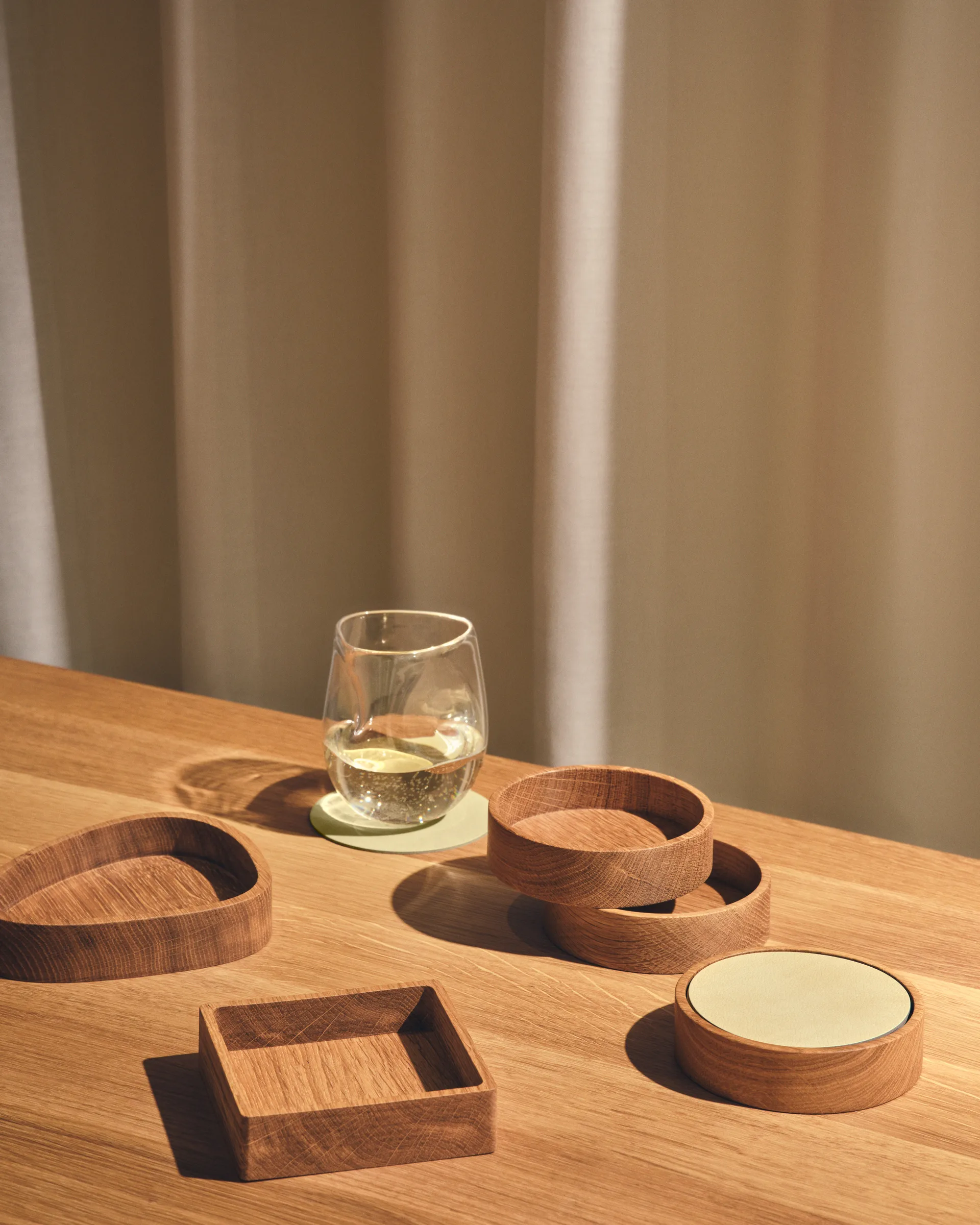 Wood Box storage for coasters, Nature-oak, square, S LIND DNA