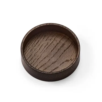 Wood Box storage for coasters - Smoked oak, circle, S - LIND DNA