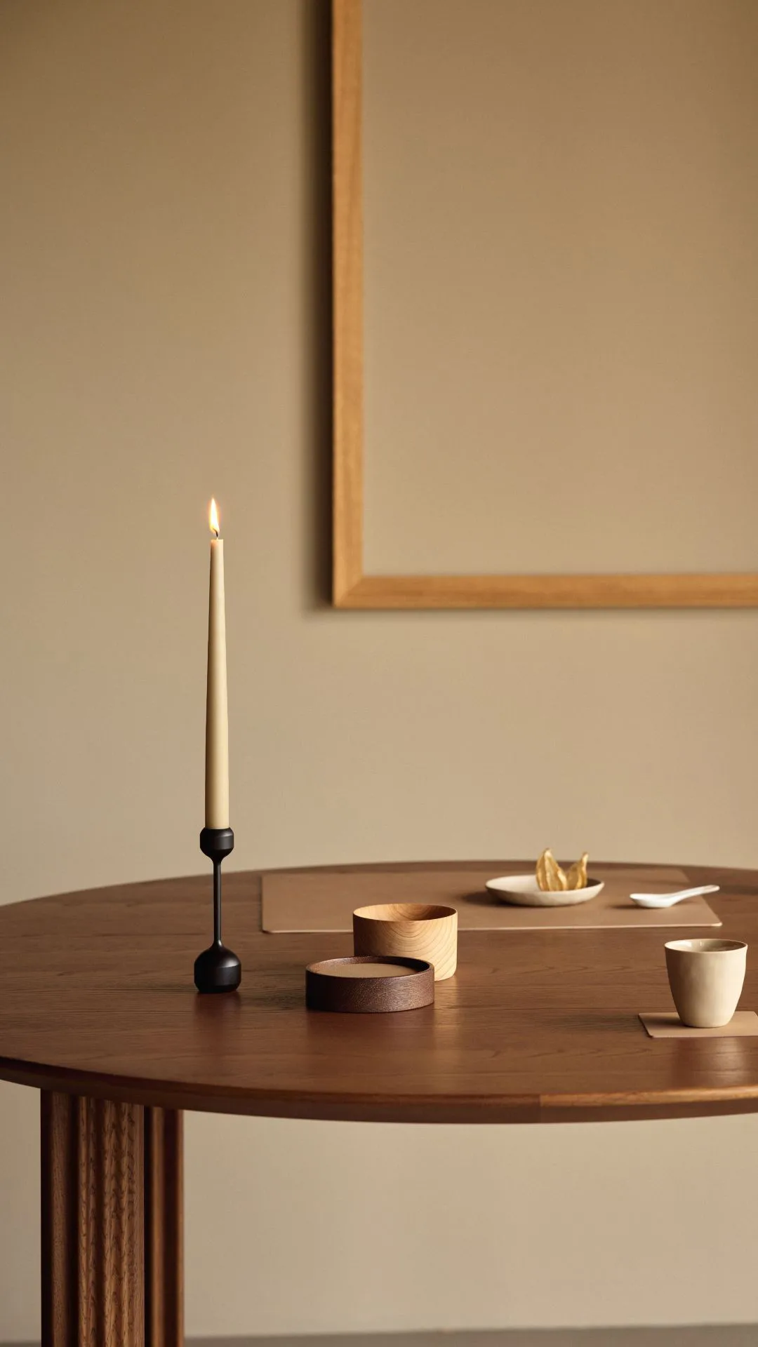 Wood Box storage for coasters, Smoked oak, circle, S LIND DNA