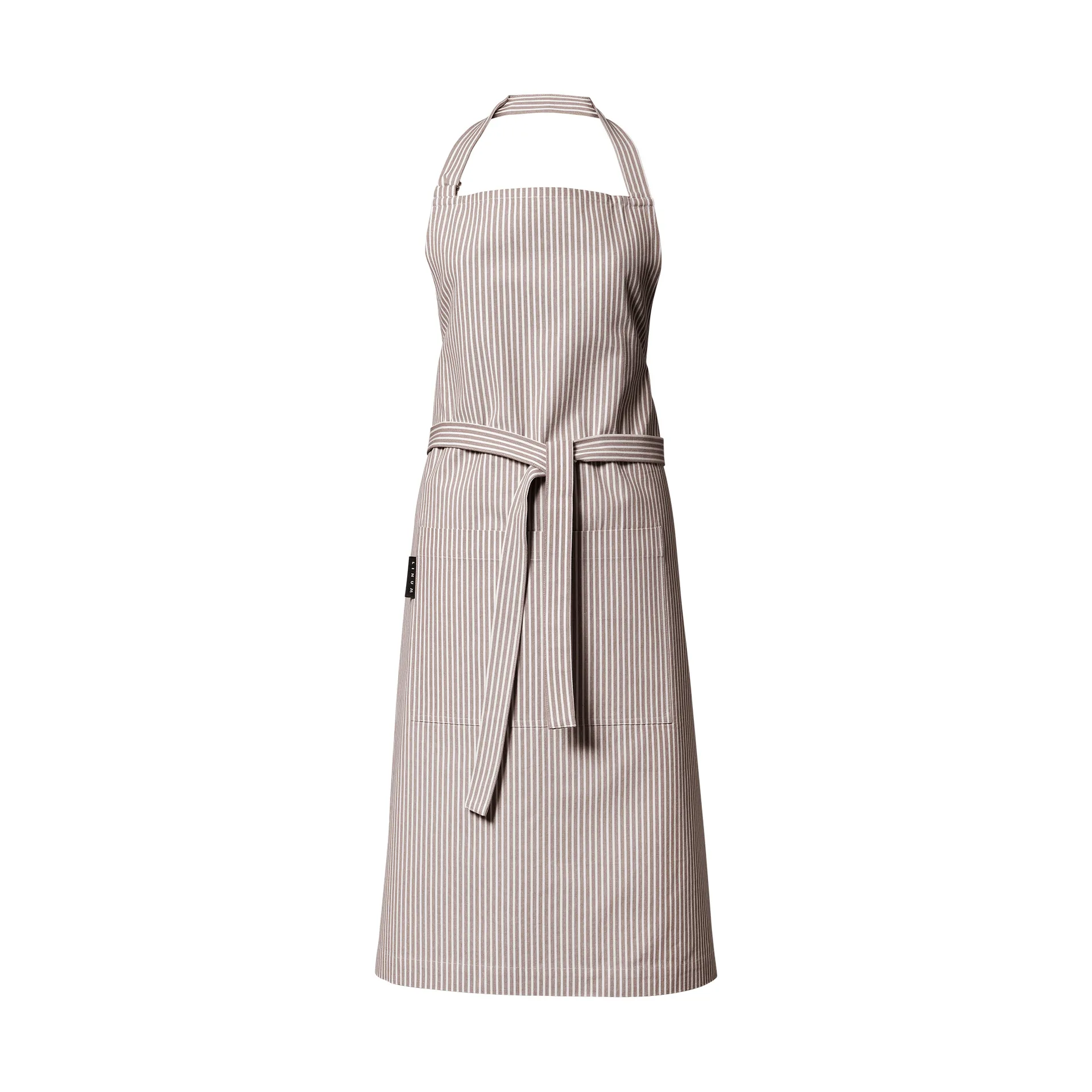 Emma apron, Mole brown Linum