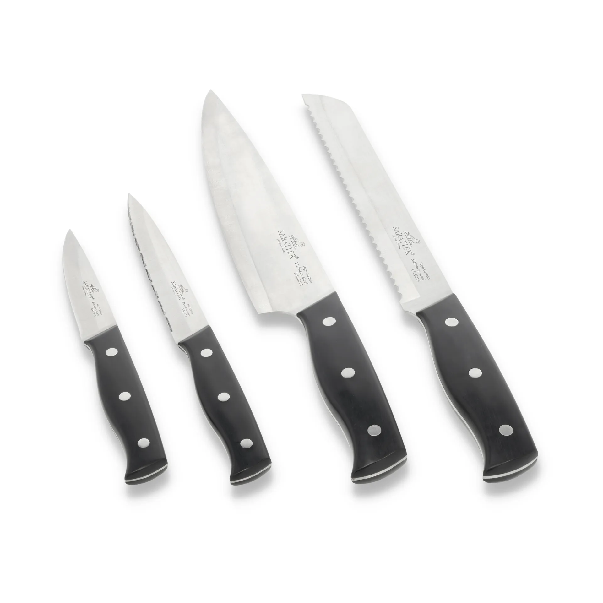Lion Sabatier Austral knife set 4 pieces, Steel-black Lion Sabatier