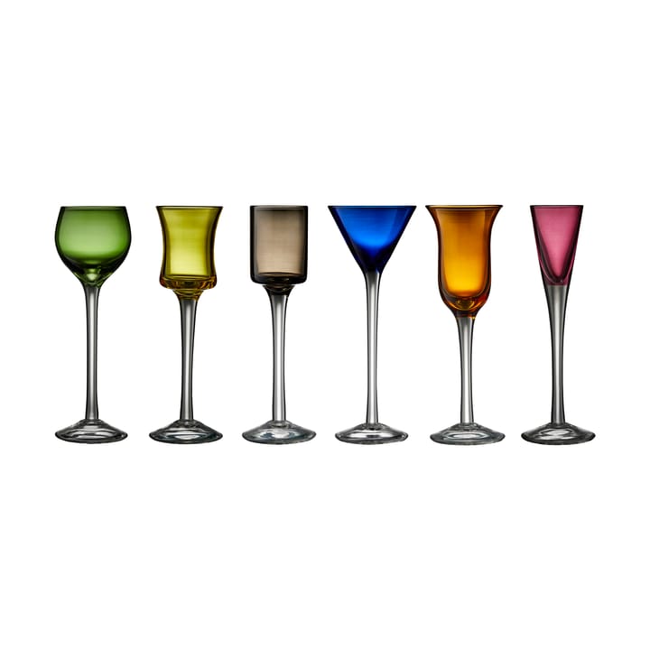 Lyngby Glas snaps glass 2.5-5 cl 6 pieces, Mix Lyngby Glas