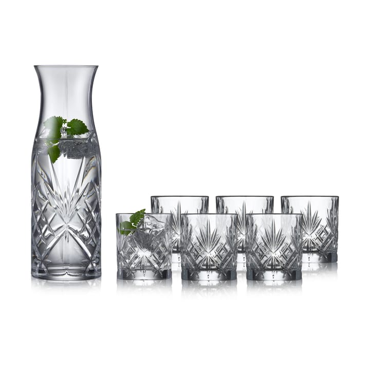 Melodia carafe and water glass 7 pieces - Crystal - Lyngby Glas