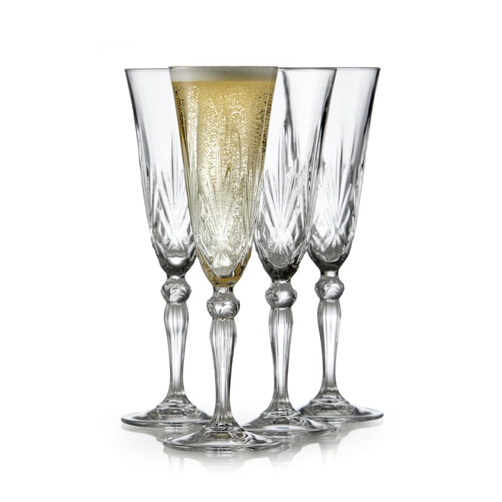 Melodia champagne glass 16 cl 4-pack - Crystal - Lyngby Glas