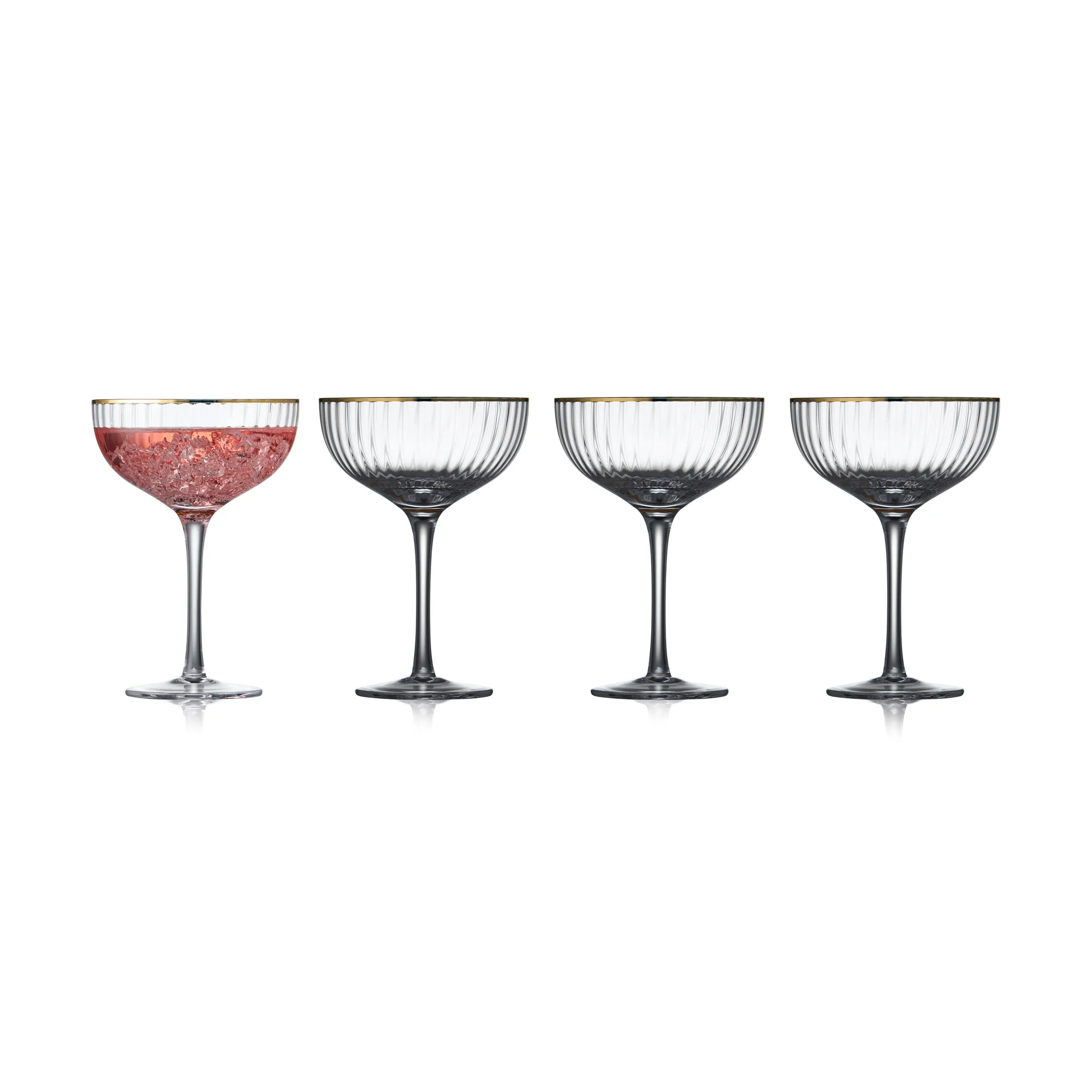 Palermo Gold cocktail glass 31.5 cl 4-pack, Clear-gold Lyngby Glas