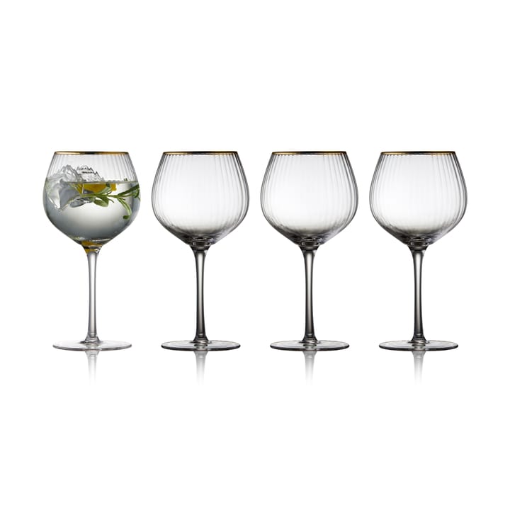 Palermo Gold gin & tonic glass 65 cl 4-pack, Clear-gold Lyngby Glas