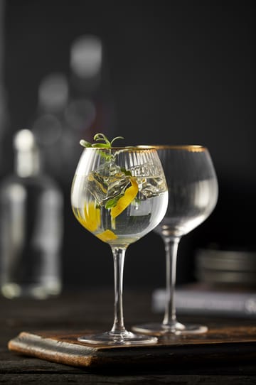 Palermo Gold gin & tonic glass 65 cl 4-pack - Clear-gold - Lyngby Glas