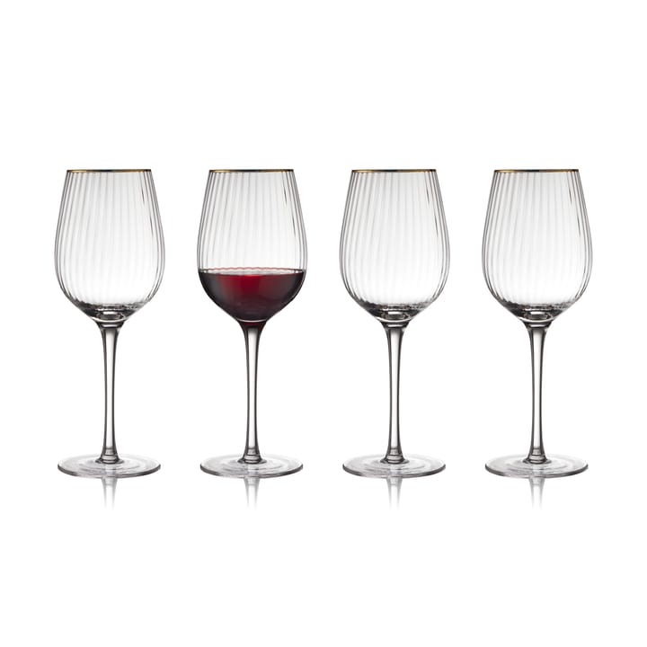 Palermo Gold red wine glass 40 cl 4-pack, Clear-gold Lyngby Glas