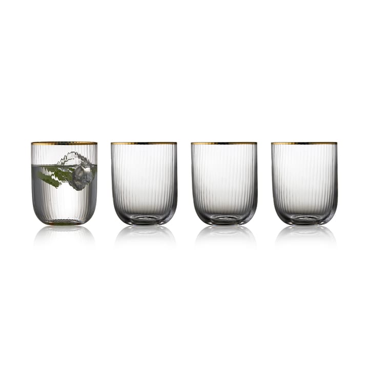 Palermo Gold tumbler glass 35 cl 4-pack, Clear-gold Lyngby Glas