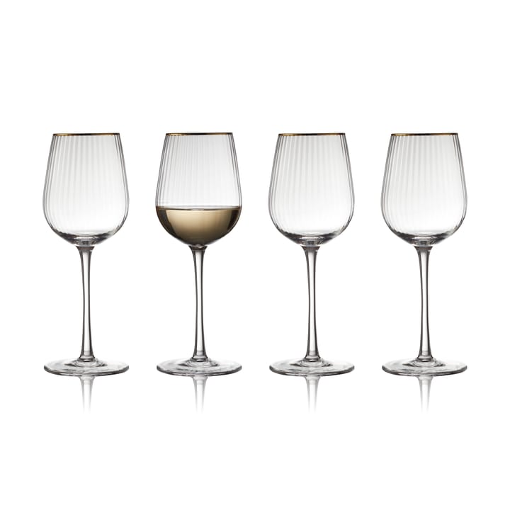 Palermo Gold white wine glass 30 cl 4-pack, Clear-gold Lyngby Glas
