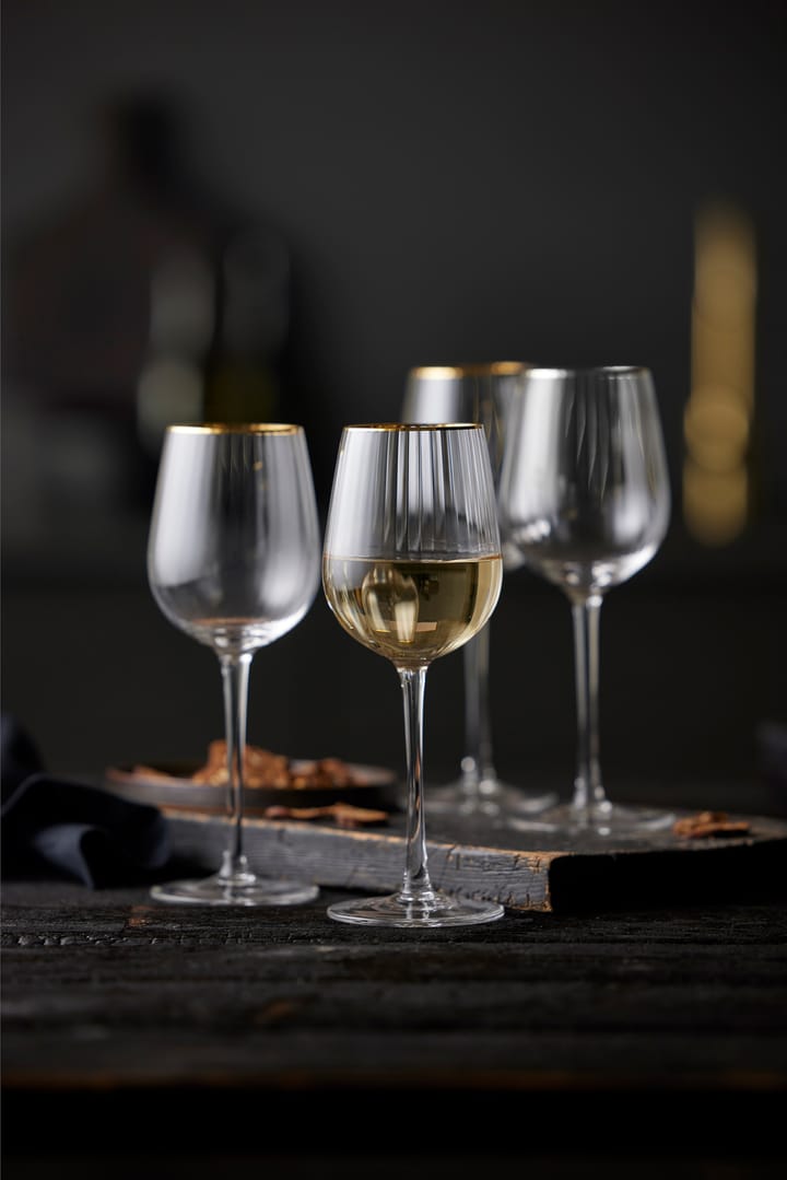 Palermo Gold white wine glass 30 cl 4-pack, Clear-gold Lyngby Glas