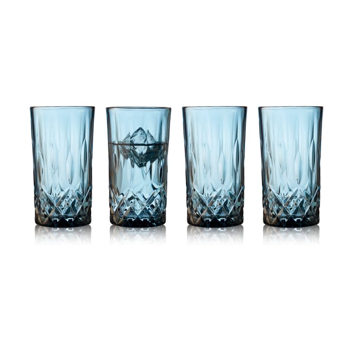 Sorrento highball glass 38 cl 4-pack - Blue - Lyngby Glas