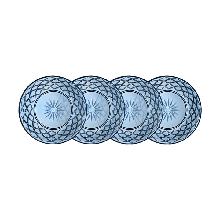 Sorrento plate Ø21 cm 4-pack - Blue - Lyngby Glas
