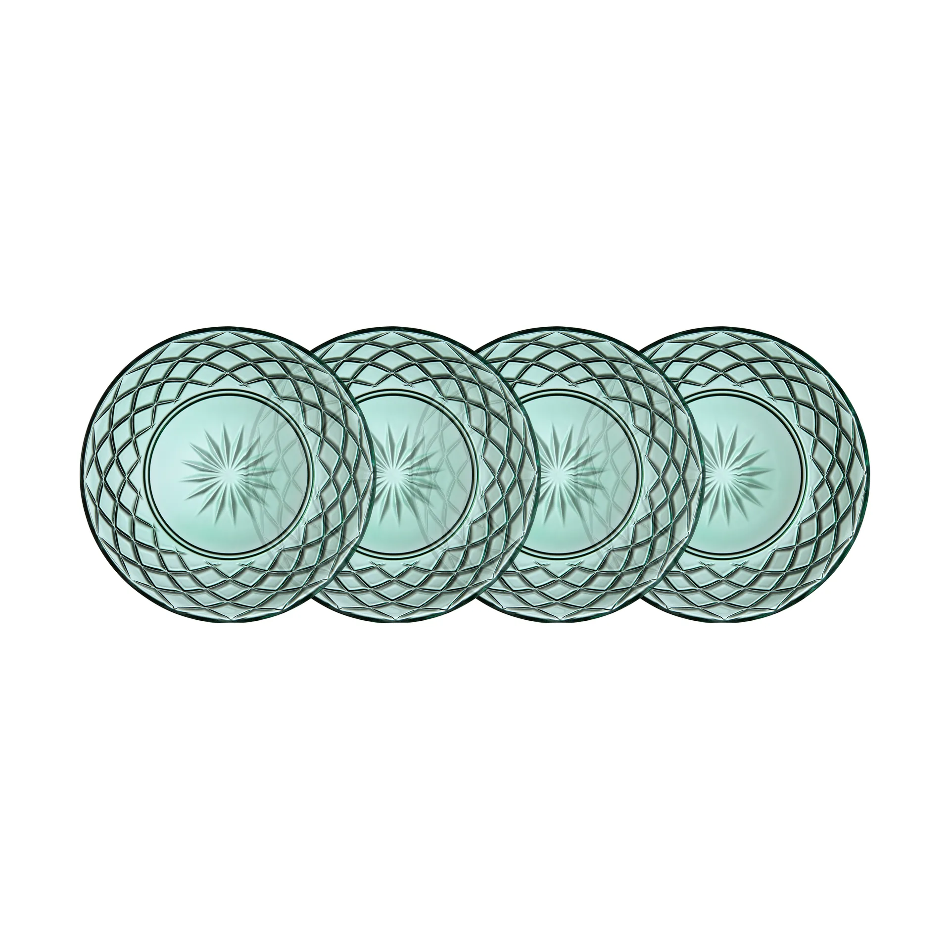 Sorrento plate Ø21 cm 4-pack, Green Lyngby Glas