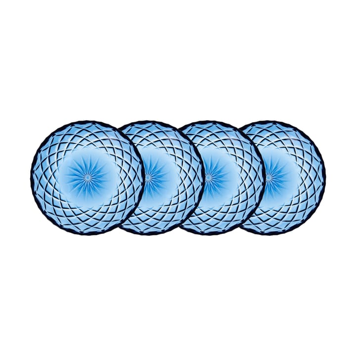 Sorrento small plate Ø16 cm 4-pack - Blue - Lyngby Glas