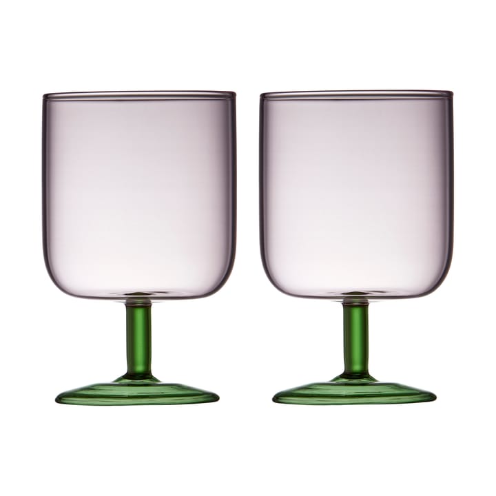 Torino wine glass 30 cl 2-pack, Pink-green Lyngby Glas