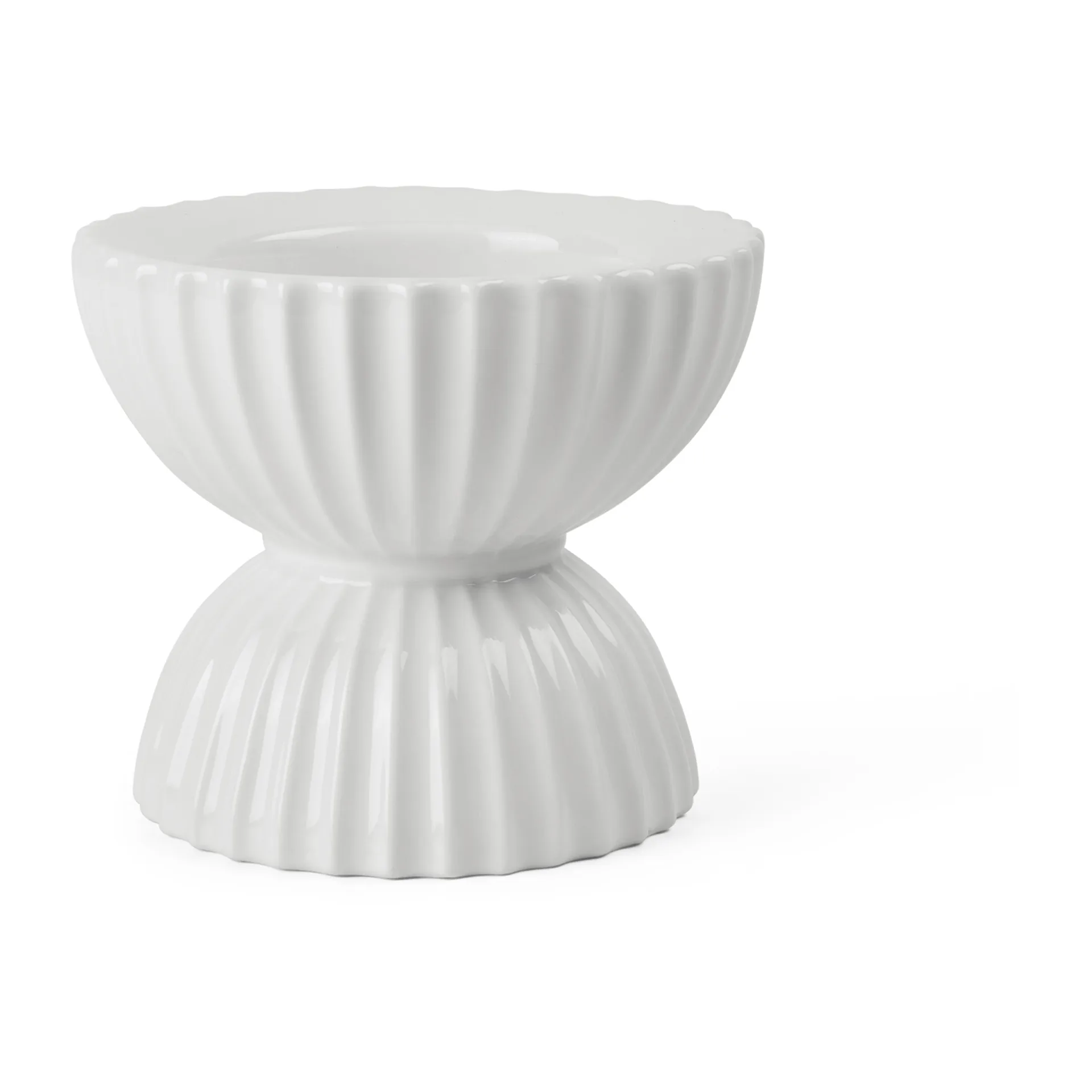 Lyngby Tura block candle holder Ø11.5 cm, White Lyngby Porcelæn