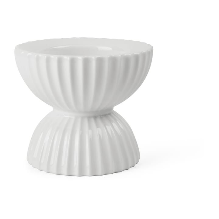 Lyngby Tura block candle holder Ø11.5 cm - White - Lyngby Porcelæn