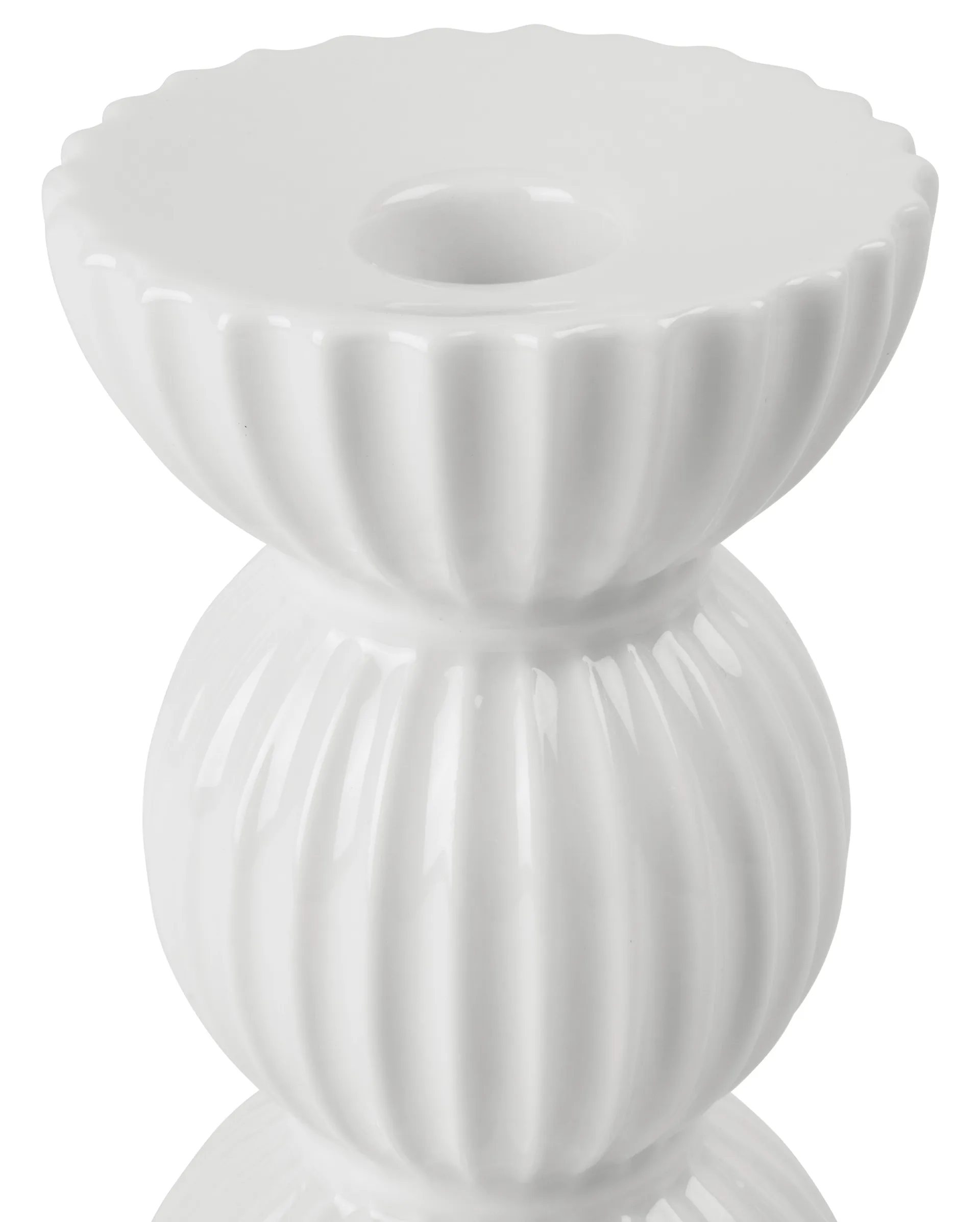 Lyngby Tura candle holder 14 cm, White Lyngby Porcelæn