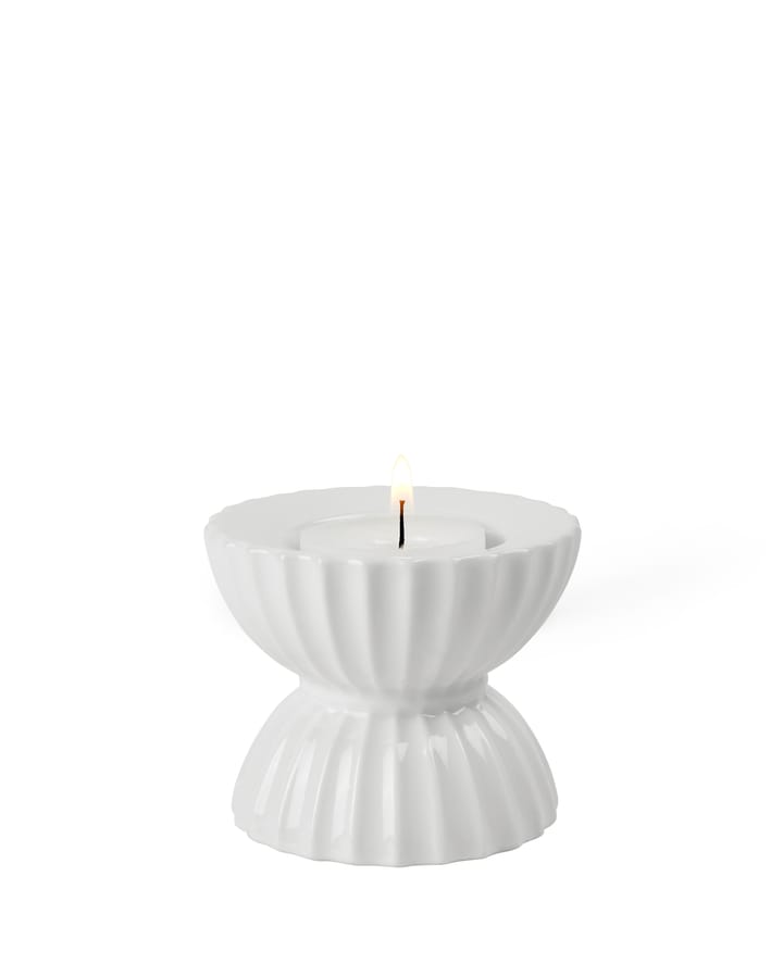 Lyngby Tura tealight holder Ø8 cm, White Lyngby Porcelæn