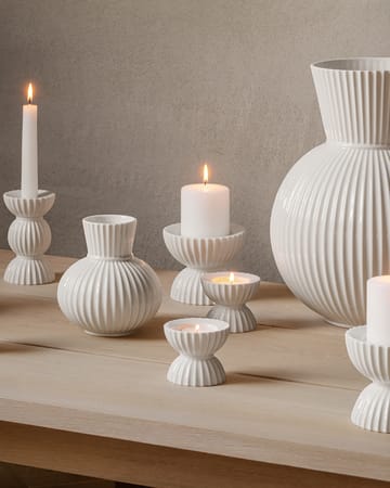 Lyngby Tura tealight holder Ø8 cm - White - Lyngby Porcelæn